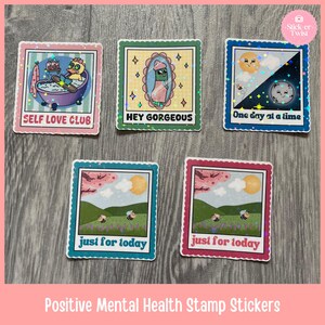Pegatinas positivas para la salud mental, afirmaciones positivas de animales adorables, pegatinas positivas divertidas, Hola hermosa Pickle, pegatina del club del amor propio