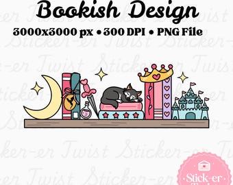Romantasy Bookshelf PNG, Romantasy Sticker, Cute Trendy Bookish Clipart, Kindle Sticker Design, Book Lover Fantasy Romance