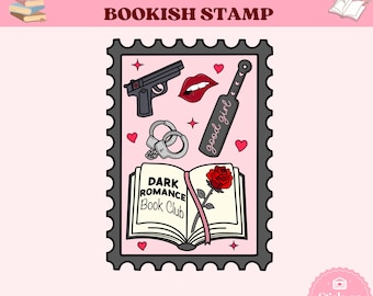 Sello del Club del Libro de Romance Oscuro, Libro de Romance Oscuro PNG, Imprimible, Archivo PNG para sublimación, Pegatinas, Descarga digital, Sello de tropo literario