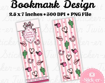 Cowboy Romantik Bookclub Lesezeichen-Design-Bundle: Druckbare PNG Lesezeichen-Datei für Cowboy Romantik-Liebhaber, digitaler Download