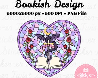 Imagen PNG de vidriera romántica / Clip art de espada de dragón de fantasía para amantes de los libros / Pegatina Kindle estética, linda y moderna / Uso comercial para lectores de romance