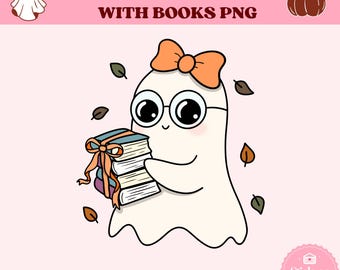 Niedliche Geist Bücher PNG, Bücherwurm Clipart, Buchliebhaber Halloween, Niedlicher Geist Buch Nerd, Geist Halloween, Gruseliges Halloween, Herbst Geist PNG