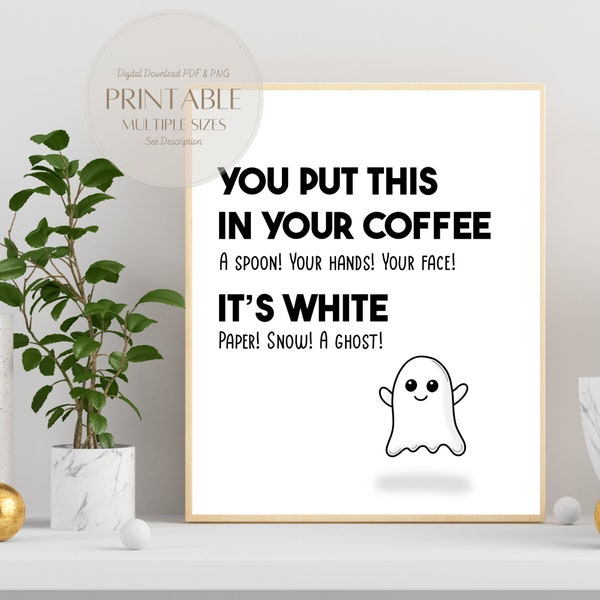 Joey Tribbiani A Ghost Quote, Friends Inspired, Funny Halloween Quote, Friends TV Wall Art, DOWNLOADABLE, Great Gift For A Friends Fan