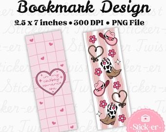 Cowboy Romance Lesezeichen Design, Cowboy Romance Book Club Lesezeichen Design, PNG Datei, Romance Printable Lesezeichen