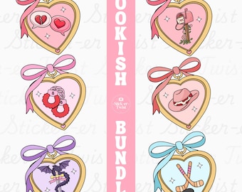 Bookish Romance Trope Aufkleber Bündel | Niedliche Locket Reader Aufkleber | Romantik, Hockey-Romanze, Cowboy-Romanze, Feinde für Liebhaber