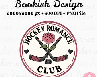Hockey Romance Club PNG - Sport Romance Book Club Trope Bookish Grafik für BookTok Aufkleber, Lesezeichen, Shirt Cricut Kommerzielle Nutzung