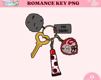 Dark Romance PNG, Dark Romance Sticker,Dark Romance Art, Romance Trope Keys, Book Lover, Bookish Png For Kindle Stickers, Sublimation, DTF