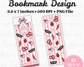 The Spicy Romance Bookclub Bookmark Design Bundle: Printable PNG Bookmark File For Spicy Romance Smut Book Readers, Digital Download