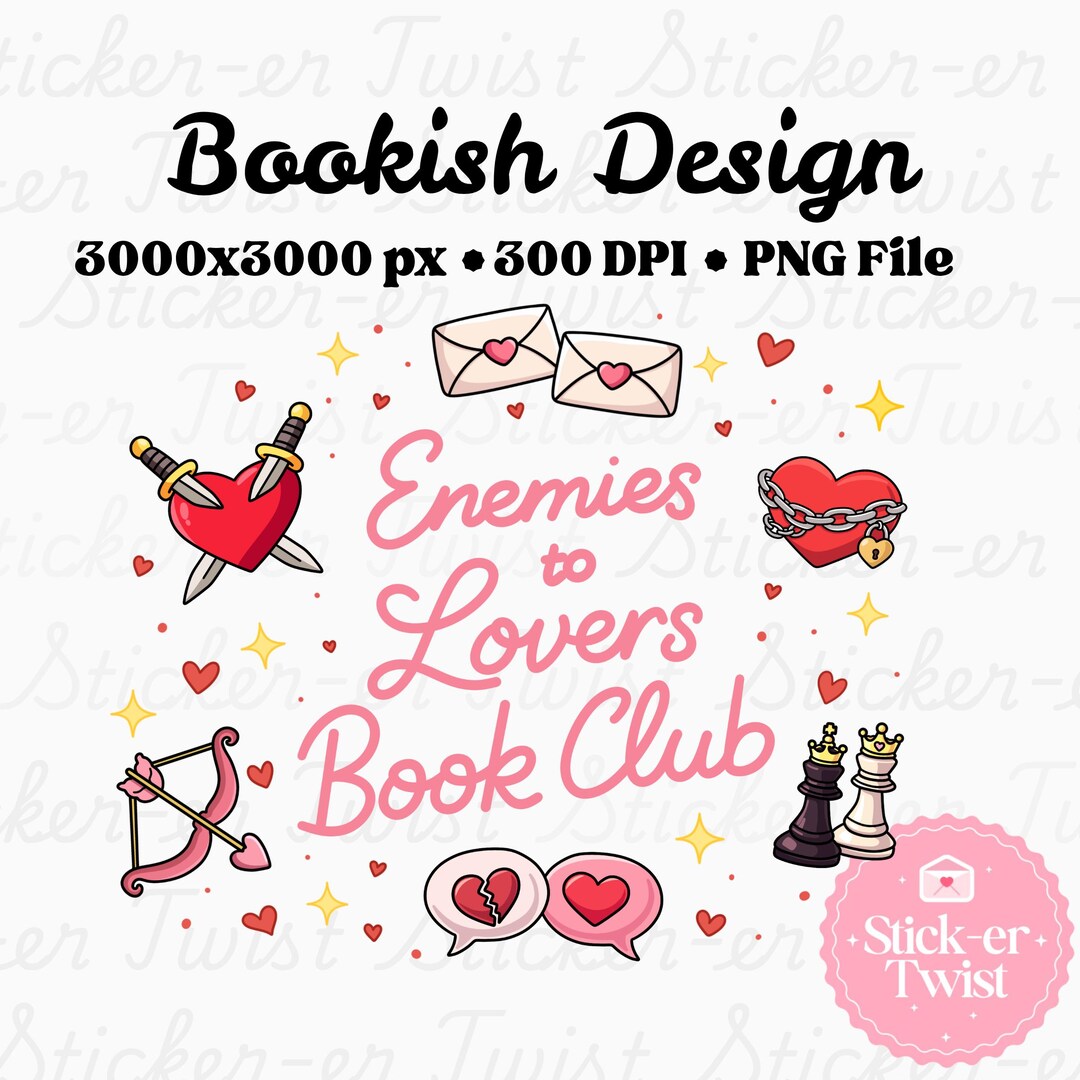 Enemies to Lovers Book Club PNG | Romance Reader Aesthetic | Booktok ...