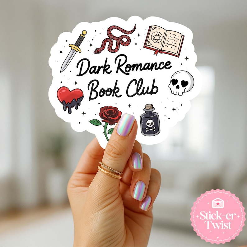 Dark Romance Book Club PNG | Dark Romance Reader Aesthetic | BookTok Bookish Clipart | Villain Romance PNG | Gothic Reader Design image 2