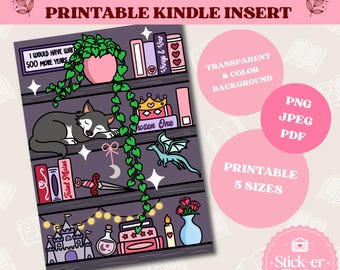 Romantasy Kindle Insert, Kindle Printable, Fantasy Romance Bookish Trope Kindle Insert, Clear Case Insert, Kindle Stickers, Digital Download