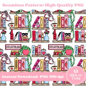 Book Trope Shelf, Bookish Seamless Pattern, Smut Bookish Pattern, Dark Romance Seamless pattern Smut Bookmark, Digital Download, Bookish PNG