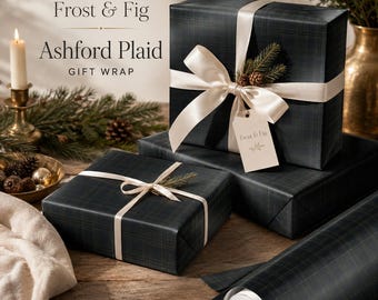 Ashford Plaid Gift Wrap | English Country Christmas Wrapping Paper | Holiday