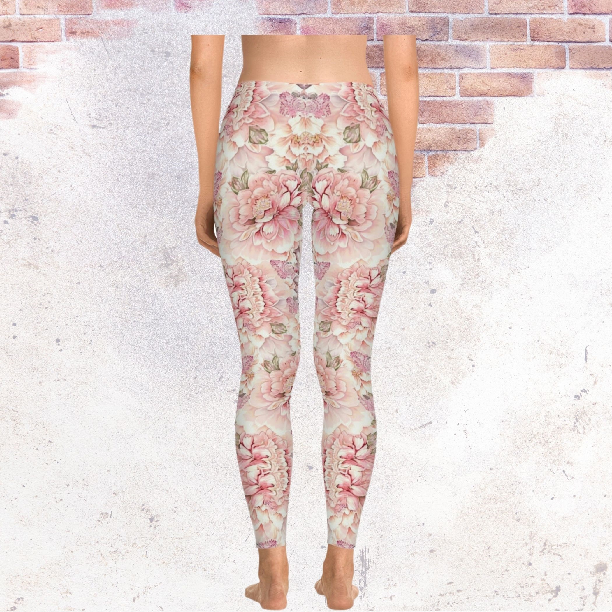 Floral Yoga Pants Vintage Flower Workout Leggings for Her Etsy