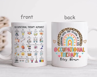 Occupational Therapist Mug Personalized, Occupational Therapy Gift OT OTA, Occupational Therapy Alphabet, Custom Mug Ot Cota Appreciation