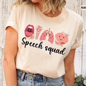 Speech Squad Floral SLP Shirt Sweatshirt, SLP AAC Shirt Speech Language Pathologist Shirt, Speech Therapy Therapist Language Pathology Shirt