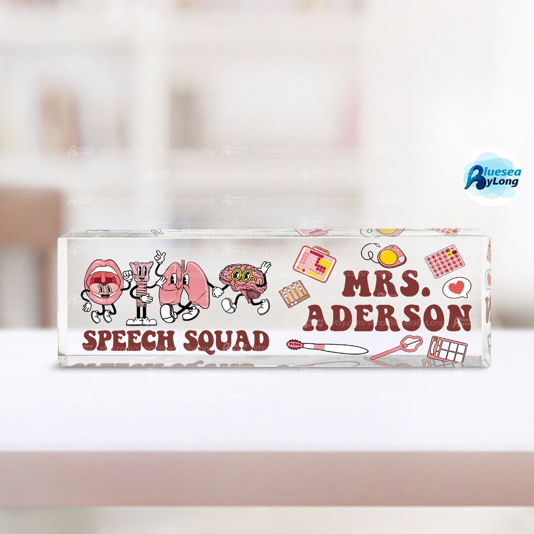 Slp Gift Speech Therapy Desk Name Plate Speech Pathology Room Decor Ccc ...