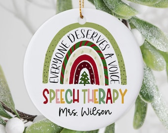 Thank You SLP Ornament, Personalized SLP Ornament, Christmas Speech Therapy Ornament, Speech Pathologist Custom Game Ornament Christmas Gift