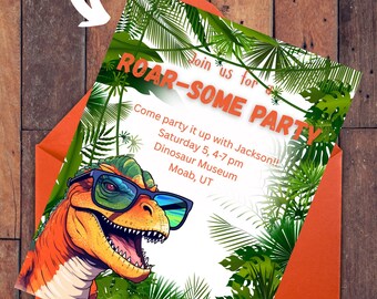 Dinosaur Themed Party Invitation