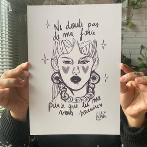 Litho print A4 NE DOUTE PAS