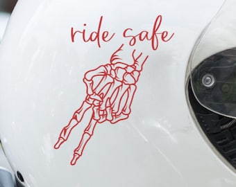 Ride Safe Motorcycle Decal: Biker Sticker for Car, Window, Laptop