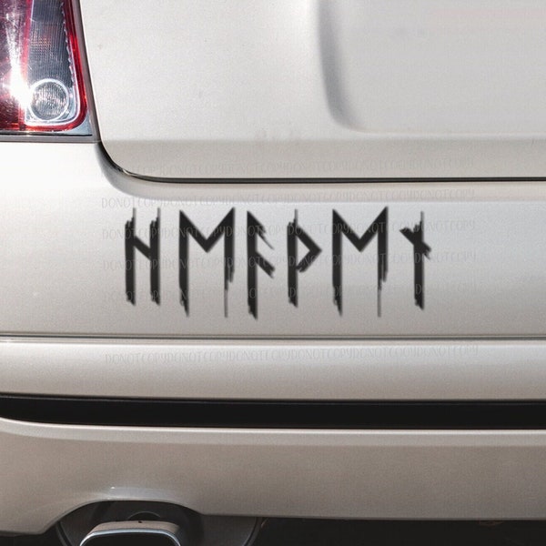 Heathen In Runes Decal | Car Decal | Window Decal | Pagan Bumper Sticker | Window Sticker | Norse Pagan Decal