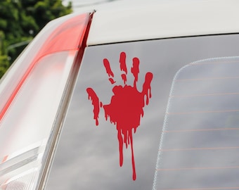 Bloody Hand Decal: Horror Halloween Car/Window Decor
