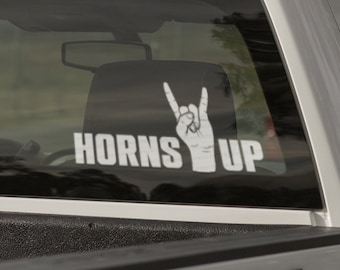 Horns Up Car Decal | Window Decal | Bumper Sticker | Rock On | Metal Music | Metalhead | Rock Music | Rock Horns