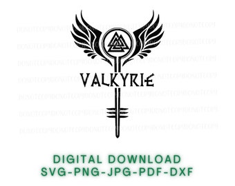 Valkyrie Warrior SVG: Norse Viking Valhalla Design (Digital Download)