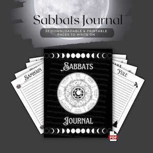 Sabbats Journal PDF Printable Download | Witch Journal | Wheel Of The Year | Witches Sabbats | Book Of Shadows | Grimoire