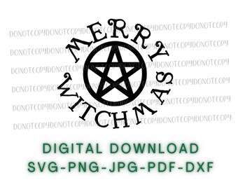Merry Witchmas Pentacle SVG: Pagan Wiccan Cut File (Digital Download)