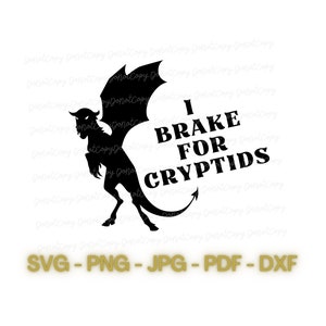 Freno para el diablo de Jersey SVG, PNG, JPG / Criatura críptica / Archivo de descarga digital / Calcomanía de coche / Pegatina para parachoques