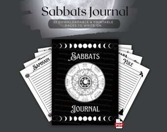 Sabbats Journal: Wheel Of The Year, Book Of Shadows, Witch Holidays (PDF Printable Download)