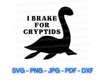 Hamuję dla Nessie SVG: Naklejka na samochód Cryptid (plik cyfrowy)