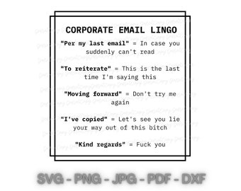 Corporate Lingo SVG, PNG, JPG Digital Download | Sublimation Design | Digital Art File | Funny Work Quote | Funny Office Quote | Work Humor