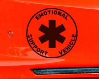 Emotional Support Vehicle Car Decal | Bumper Sticker | Window Vinyl Decal | Funny Quote | Mental Health Awareness | JDM, SUV, Truck