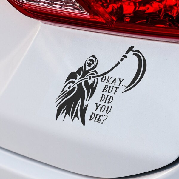 Okay, But Did You Die? Car Decal | Funny Quote | Crazy Driver | Car, Window Decal | Fast Driver| Bumper Sticker