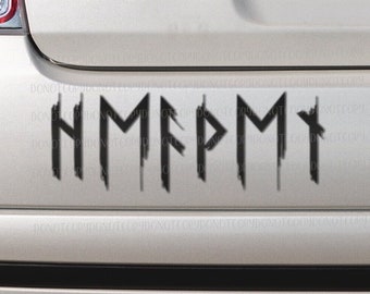 Heathen In Runes Decal | Car Decal | Window Decal | Pagan Bumper Sticker | Window Sticker | Norse Pagan Decal