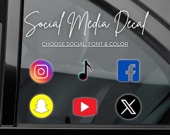 Custom Social Media Username Decal | Instagram, Facebook, Tiktok Sticker | Car Decal | IG Handle | Bumper Sticker