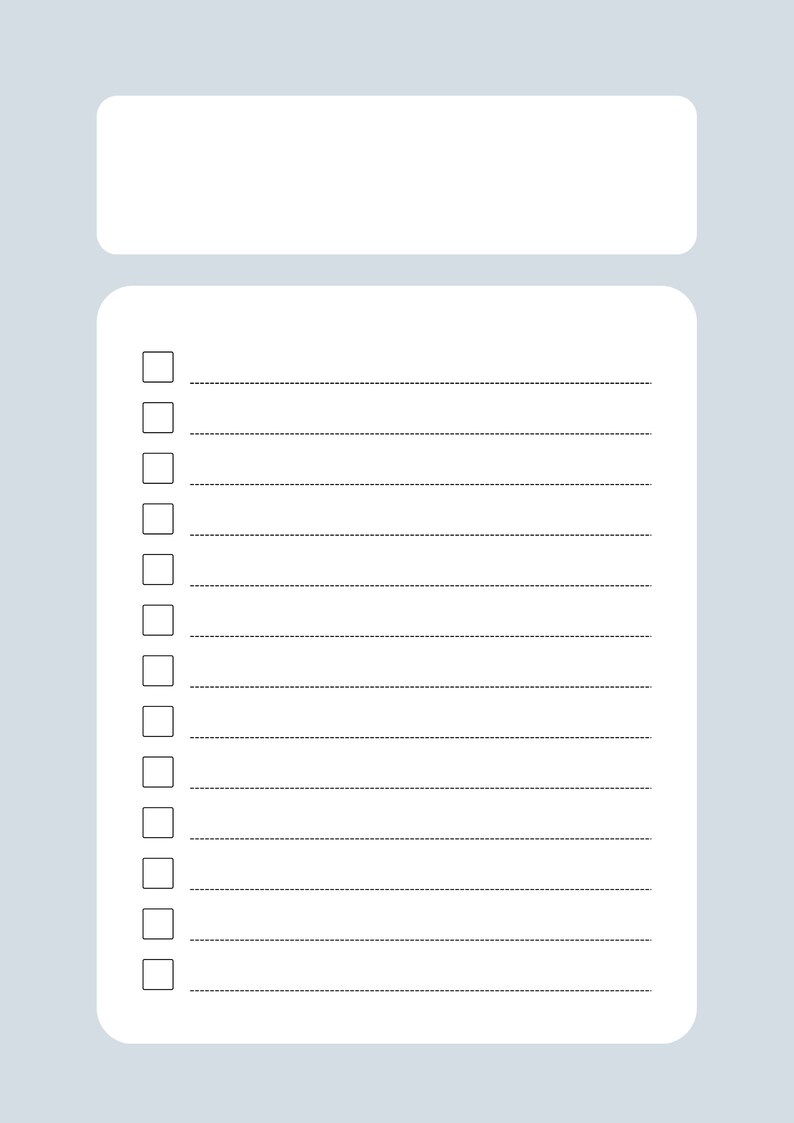 Blue Checklist Template Printable Stationery Digital Download ...