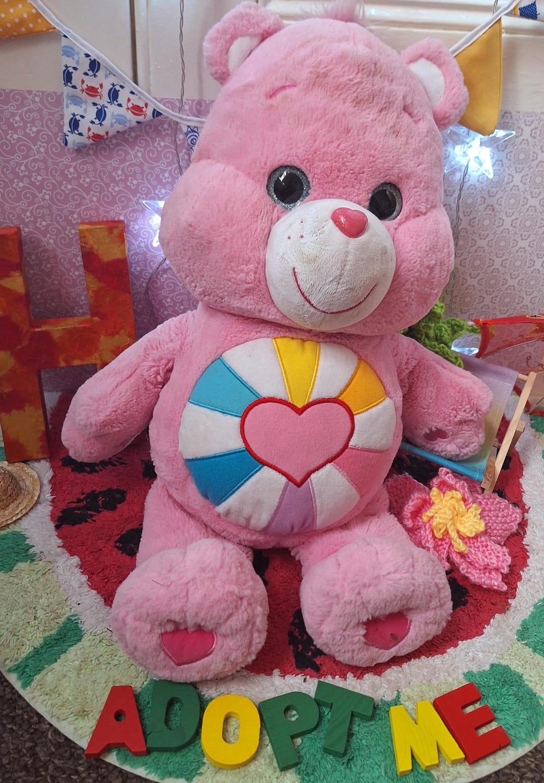 Pink Bear Rescue Cheer Bear Pink Care Bear for Adoption - Etsy