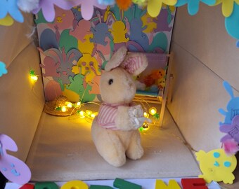 Pastel bunny with rose for adoption