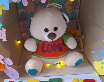 Love shirt teddy bear for adoption