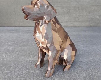 Golden Retriever Design Sculpture - Personalizable Gift Idea for Dog Lovers - Modern Interior Decor