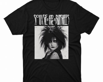 Camiseta gótica de Siouxsie and the Banshees, estilo darkwave de los 80.