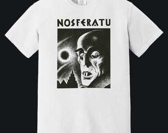 Camiseta Nosferatu Una sinfonía de terror 1922, camiseta de película vintage unisex teñida en prenda