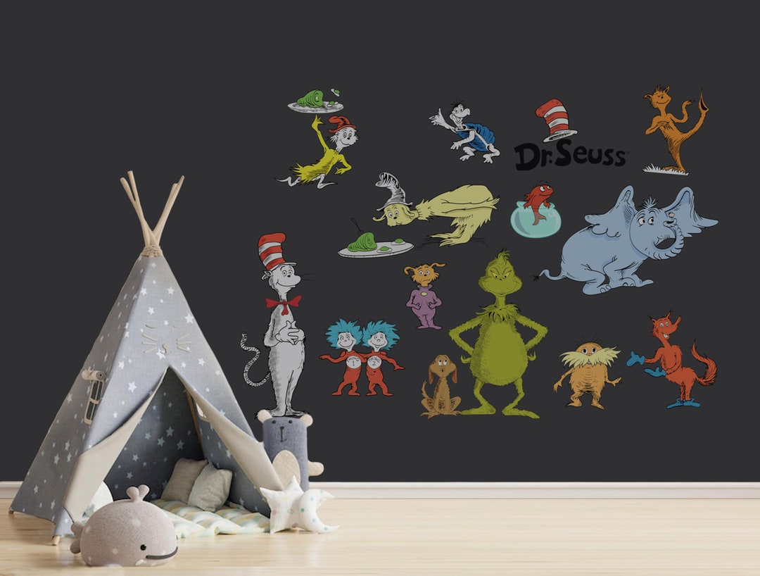 Peel and Stick Removable Dr Seuss Wall Stickers Nursery Wall Decal