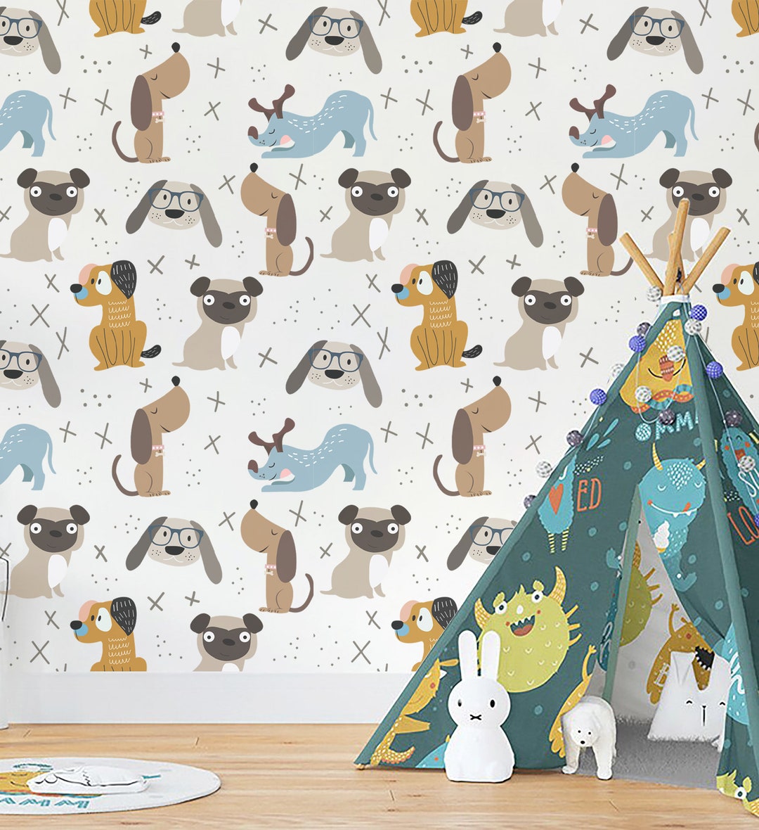 Peel And Stick Dog Wallpapernull