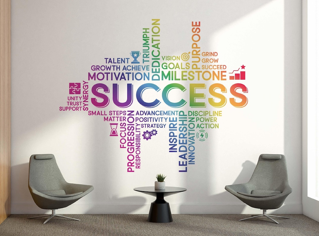 Personalized Quote Decal Success Wall Decal Company Motivational ...