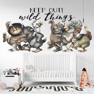 King Max Wall Decal Where The Wild Things Are With Monsters Wall Art Wall Mural Coral Wall Sticker Wall Decal kids room decor